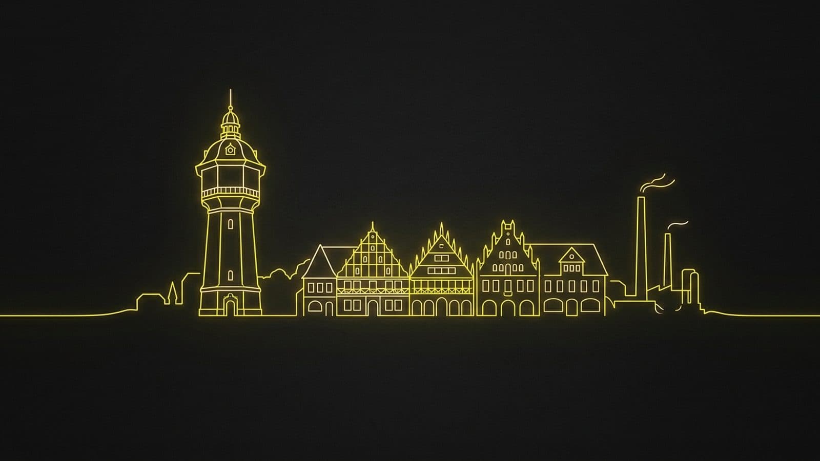 Stilisierte Illustration der Stadtsilhouette von Peine