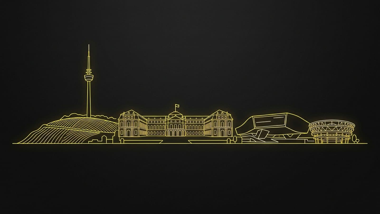 Stilisierte Illustration der Stadtsilhouette von Stuttgart
