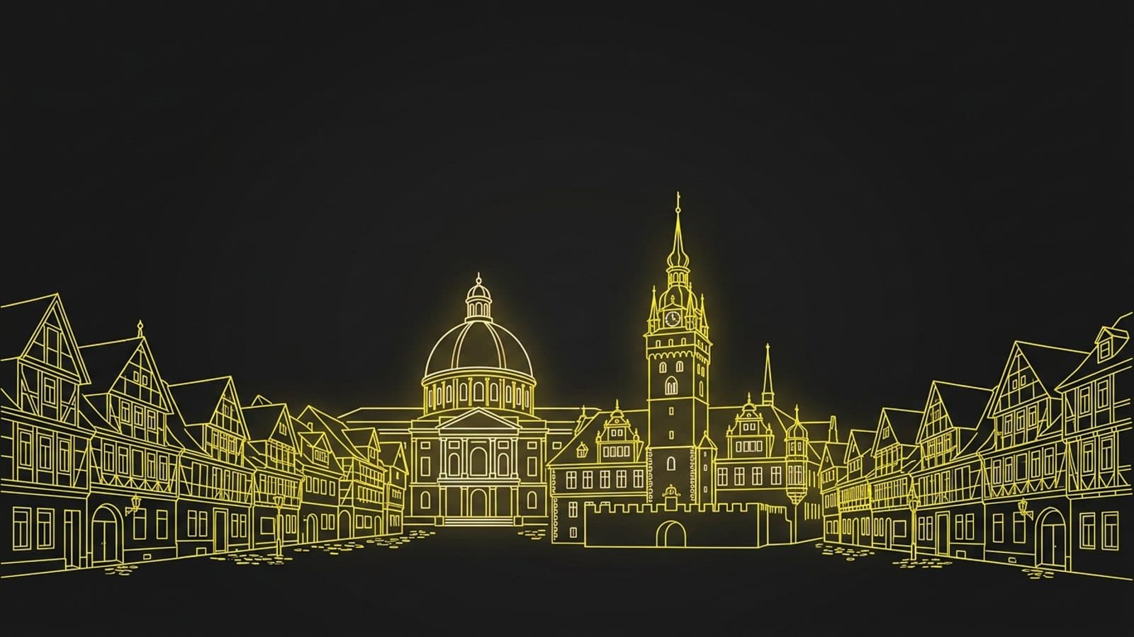 Stilisierte Illustration der Stadtsilhouette von Wolfenbüttel