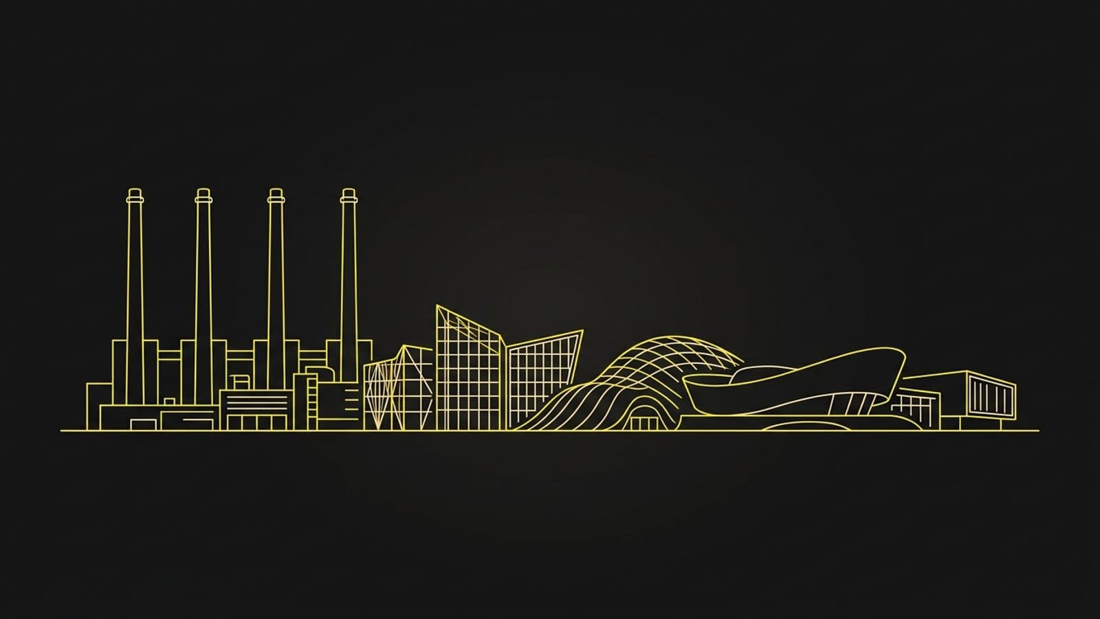 Stilisierte Illustration der Stadtsilhouette von Wolfsburg