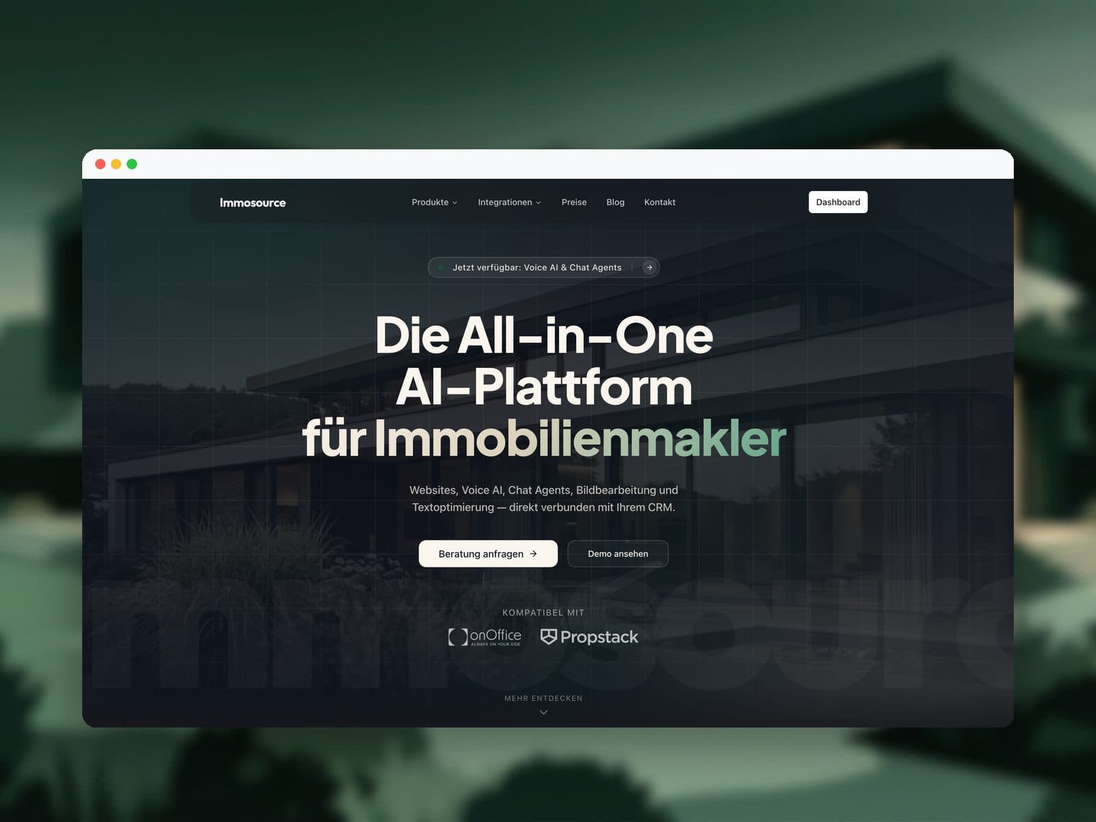 Immosource: Ausschnitt des Projekts