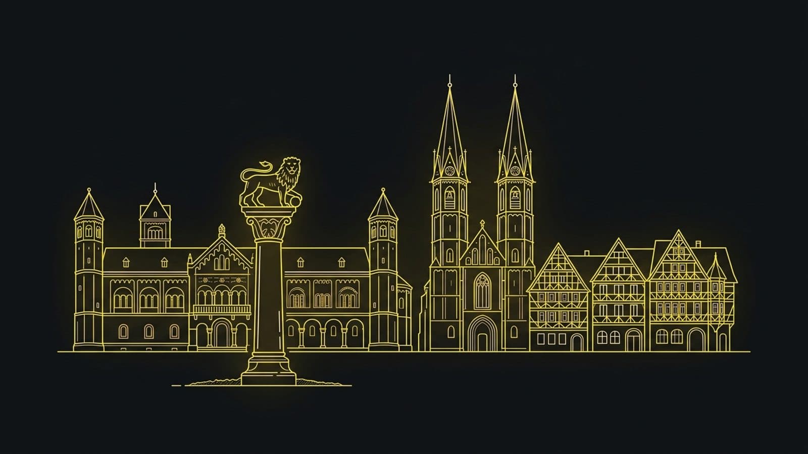 Stilisierte Stadtsilhouette von Braunschweig