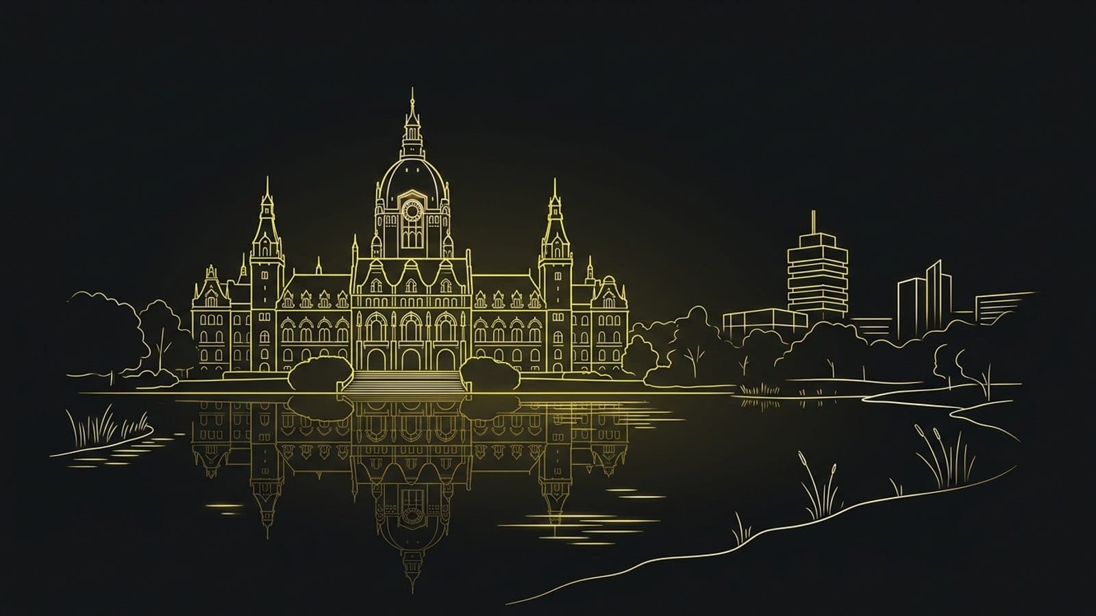 Stilisierte Stadtsilhouette von Hannover