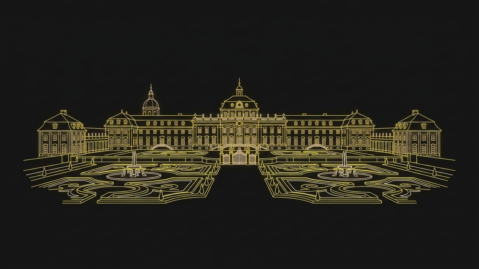 Stilisierte Illustration der Stadtsilhouette von Ludwigsburg
